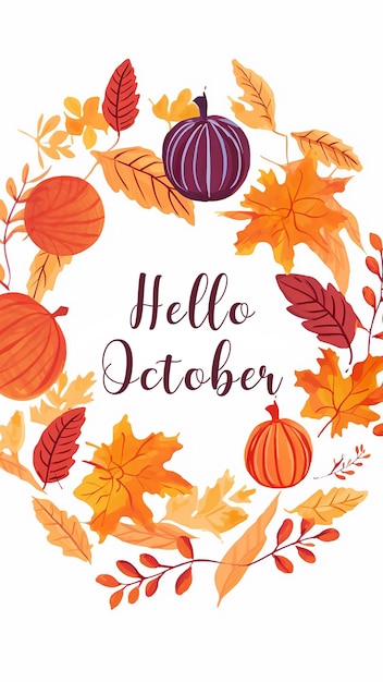 Photo hello october background for autumn