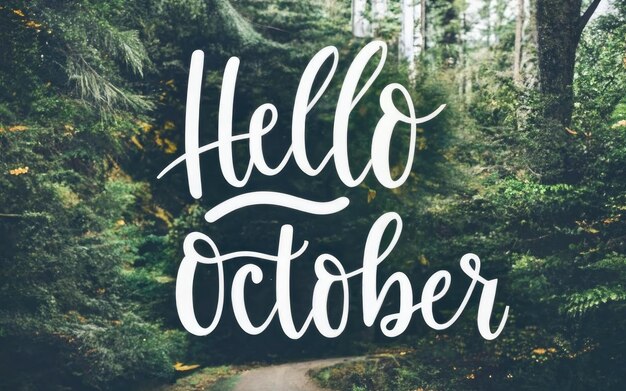 Hello October Month Text