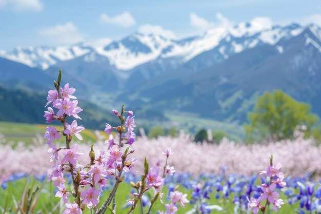 Photo hello spring bloom joy