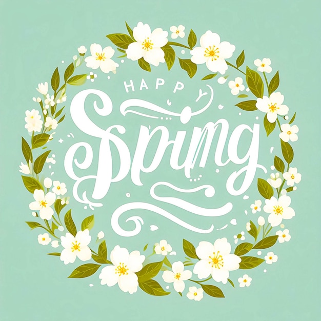 Photo hello spring vector greetings design spring text with colorful flower elements like camellia design