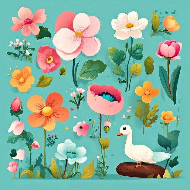 hello spring vectors