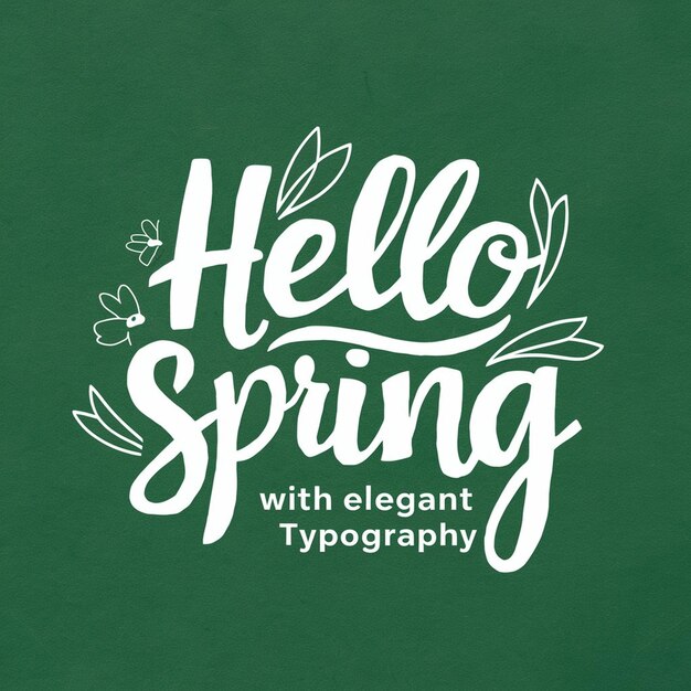 Photo hello spring with elegant typography