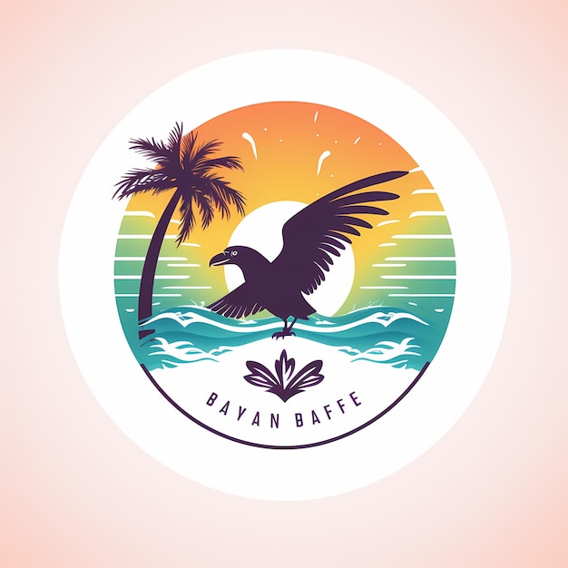 hello summer concept Bird beach Generative ai