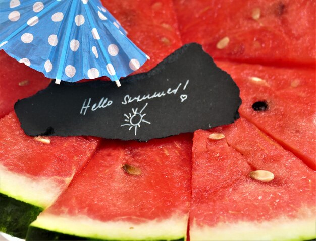 Hello summer watermelon fruit background