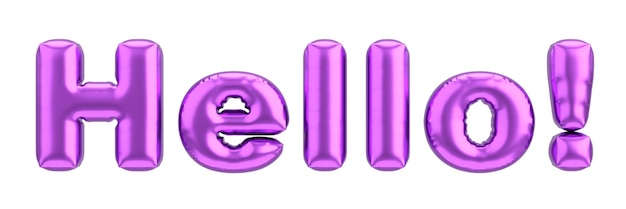 Hello Text 3D Balloon Text 3D illustration