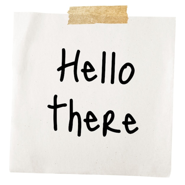 hello there png word torn paper digital sticker in transparent background