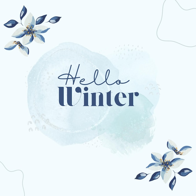 Hello Winter abstract background for card design banner and poster 36