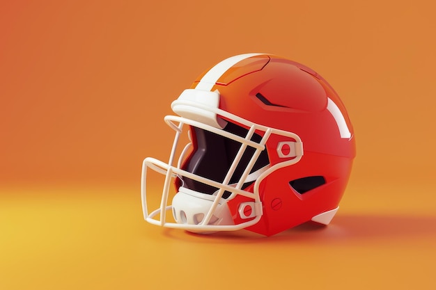 Helmet and Football in the concept of playing American football