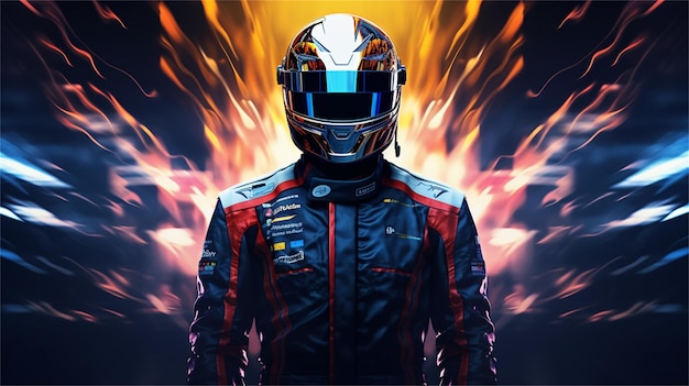 The helmet of the motorcycle racer