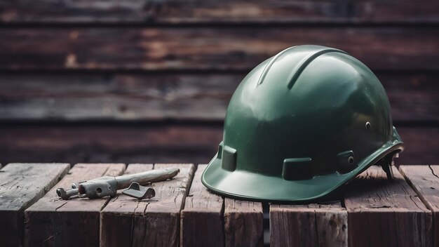 Helmet placed on the tool after work