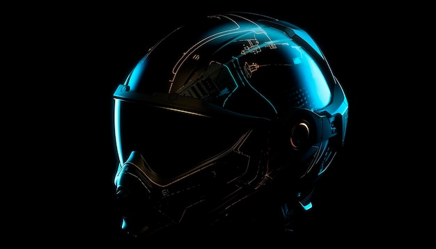 A helmet with a circuit board on it