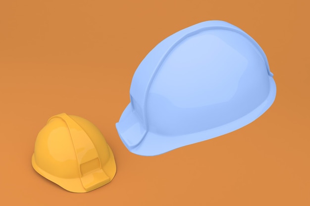 Helmets Right Side Isolated In Orange Background