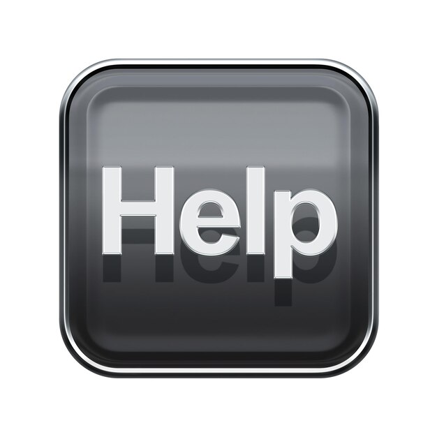 Help icon glossy grey