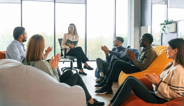 help of the other people by control of counselor therapy meeting
