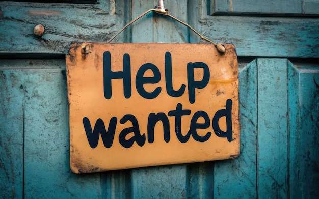 Photo help wanted sign