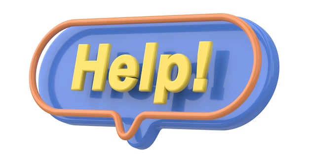 help word and phrase 3d illustration