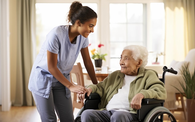 Photo helping stroke patient recover in realistic photoshoot