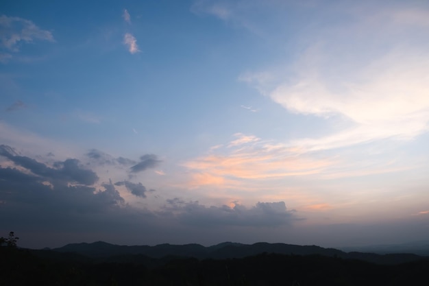 Hemel en wolken bij zonsondergang