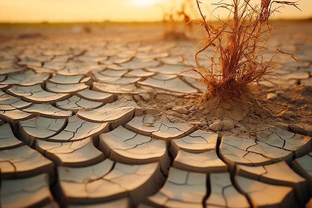 Hemel hitte woestijn droge droogte hete aarde scheur dorre ramp oranje vuil grond