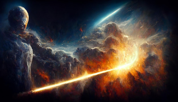 Hemels onmenselijk wezen in Galaxy Concept art-illustraties