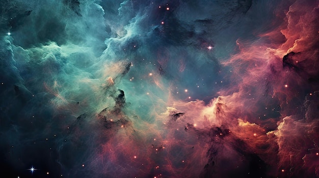 Hemels vuurwerk interstellaire chaos galactisch drama ontzagwekkende schoonheid kosmisch spektakel boeiende chaos hemelse dans Gegenereerd door AI