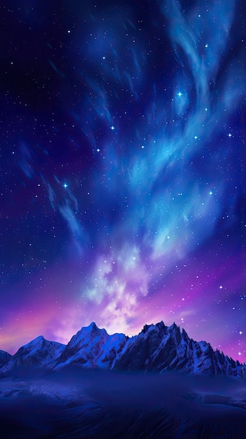 Hemelse aurora borealis danst in de nachtelijke hemel wallpaper voor de telefoon