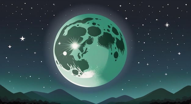 Hemelse elegantie Maan op de nachtelijke hemel achtergrond illustratie