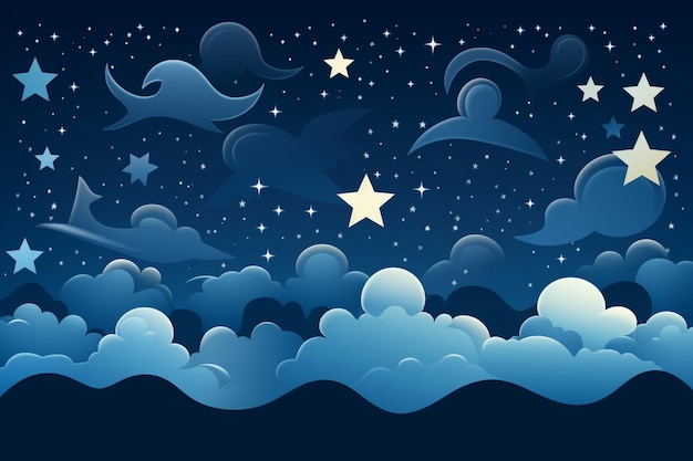 Hemelse golven golvende wolken en sterrenrijke nacht