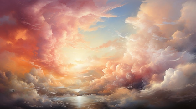 Hemelse hemelen etherische religieuze wolken achtergrond Een boeiend geestelijk wonder