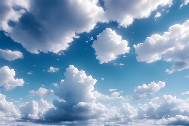 Hemelse nuances met een blauwe lucht en witte wolken
