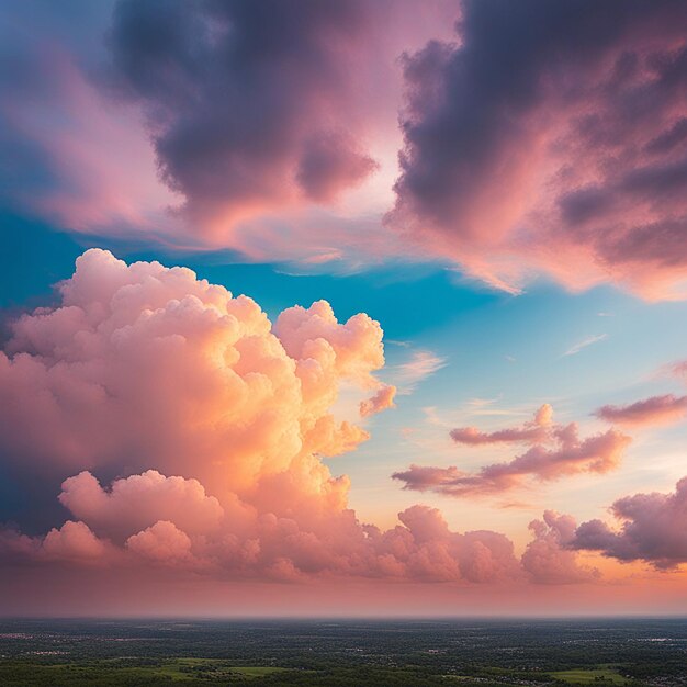 Hemelwolken achtergrond en textuur Dramatische verbazingwekkende hemel en wolken van boven bij zonsondergang