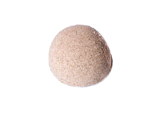 Hemisphere made of kinetic sand isolated on white background