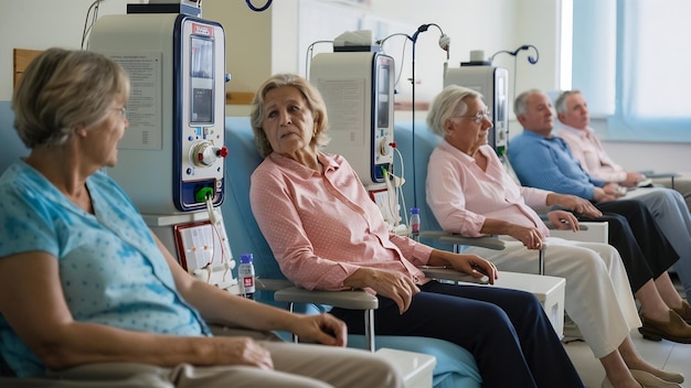 Photo hemodialysis in people on the equipment