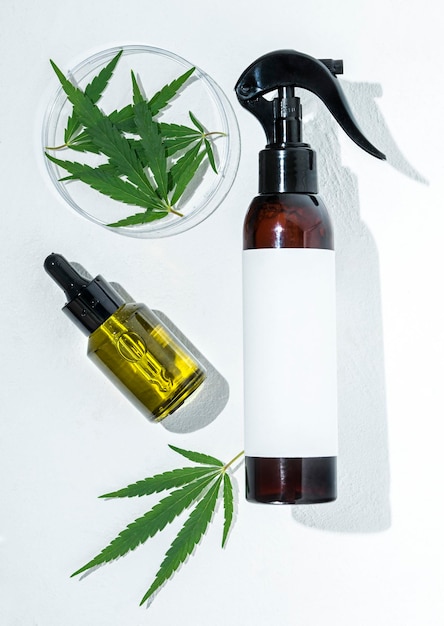 Hemp cosmetic oil or serum treatment for hair and scalp