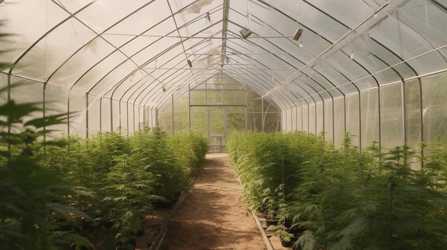 hemp in a greenhouse Generative AI