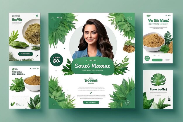 Photo hemp product social media post template