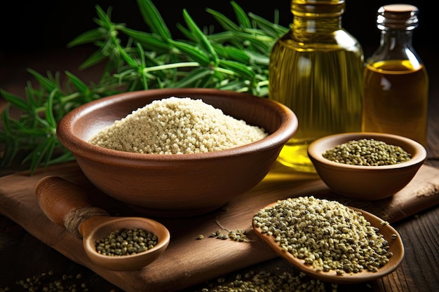 Hemp products include seeds oil and flour