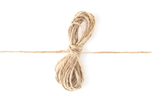 Photo hemp rope on white background