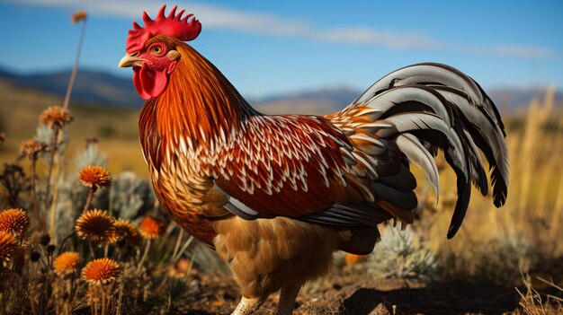 Hen, kippen, dieren, boerderij, vogel, weide