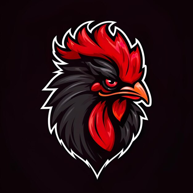 Photo hen logo esport and gaming vector mascot design generative ai