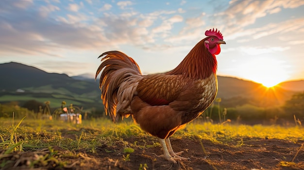 Hen op een boerderij