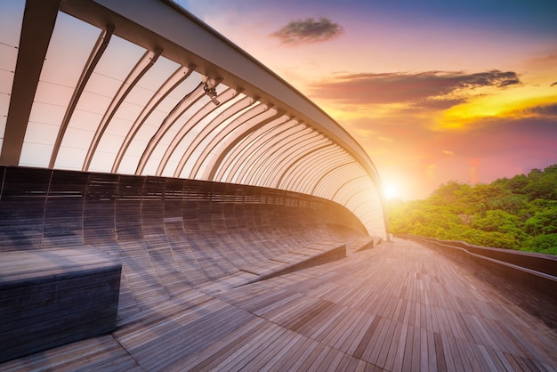 Henderson wave bridge at sunset in Singapore.