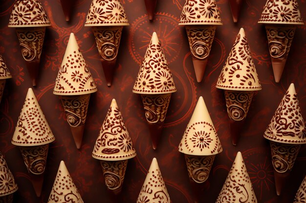 Henna cones diwali background