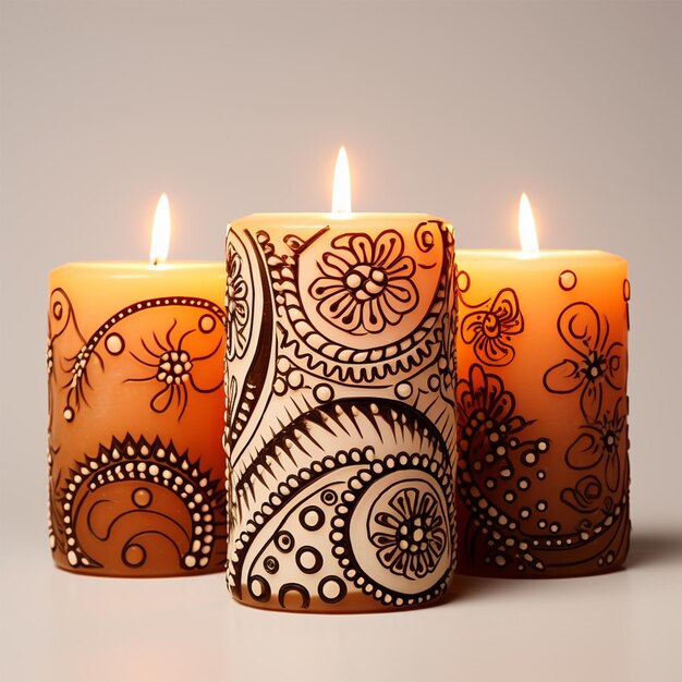 henna design candles