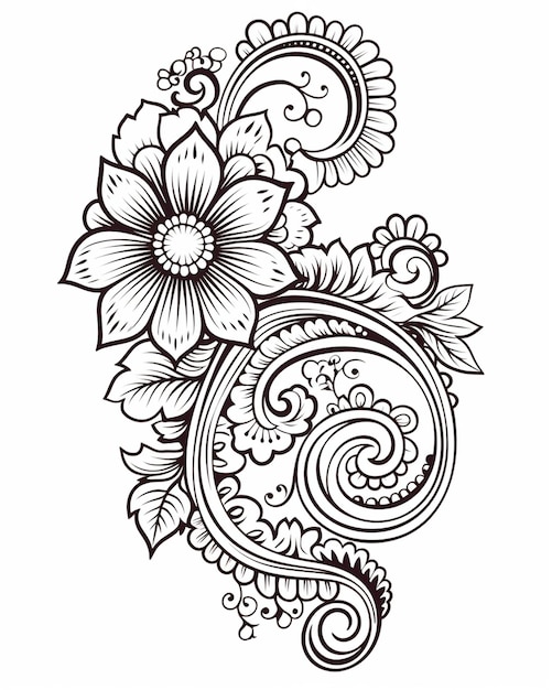 Henna-doodle-ontwerp voor het kleuren