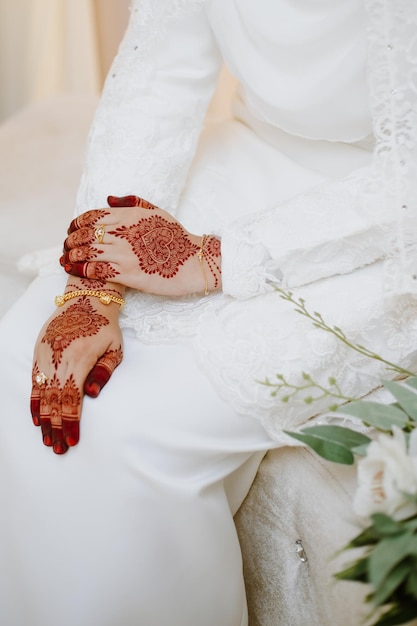 Henna Tattoo on Bride's Hand.