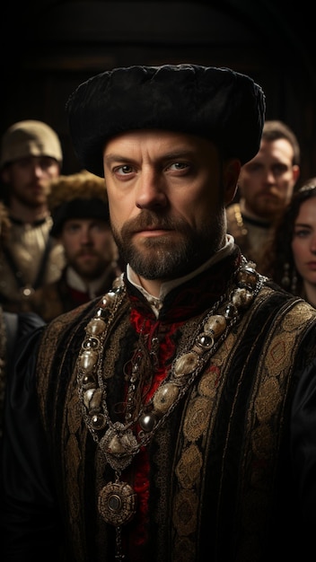 Henry VIII with six wives photorealistic 8k
