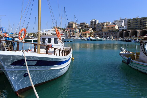 Heraklion port and venetian harbour in island of Crete