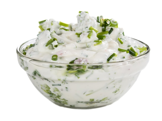 herb curd isolated on white