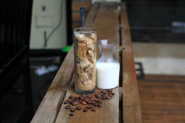 herb ginger coffee and white milk